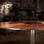Roundabout revolving table, 2011<br />
108 sections in walnut timber with heavy gauge gun-blued steel base<br />
74 x 182 cm in diameter