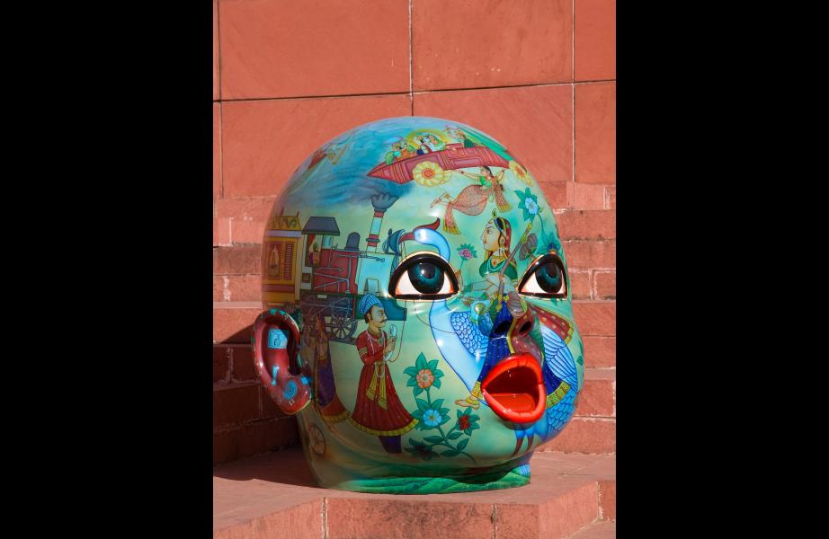 Chintan Upadhyay-contemporary art-Iconic Shrine-Monumental Baby Head-1