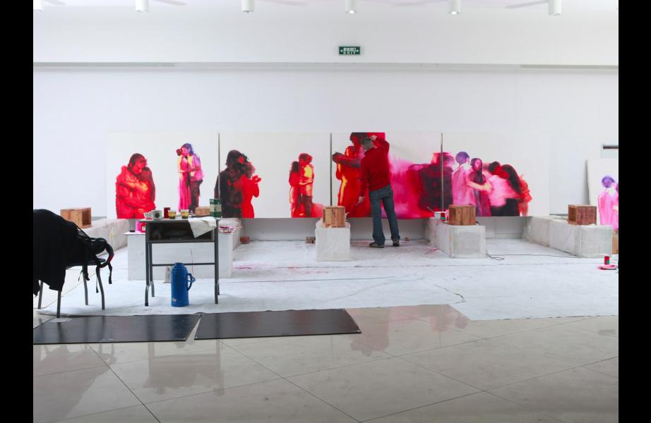 Feng Bin-contemporary art-Dancing in Red Shadows