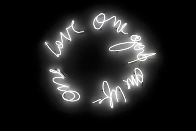 Adel Abdessemed-contemporary art-Neon-one life one love one god